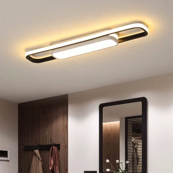 Plafonnier LED Moderne Carré - Lustre Design Métal/acrylique, 3 Couleurs, Télécommande, Pour Salon/chambre (Classe A) - 12