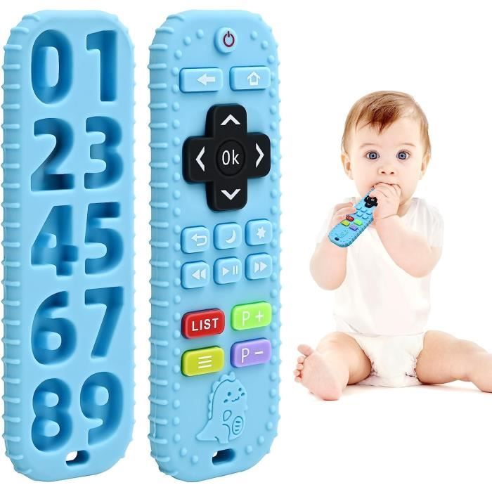 Jouet de Bain Télécommande en Silicone pour Bébé de 3 à 12 Mois - Bleu