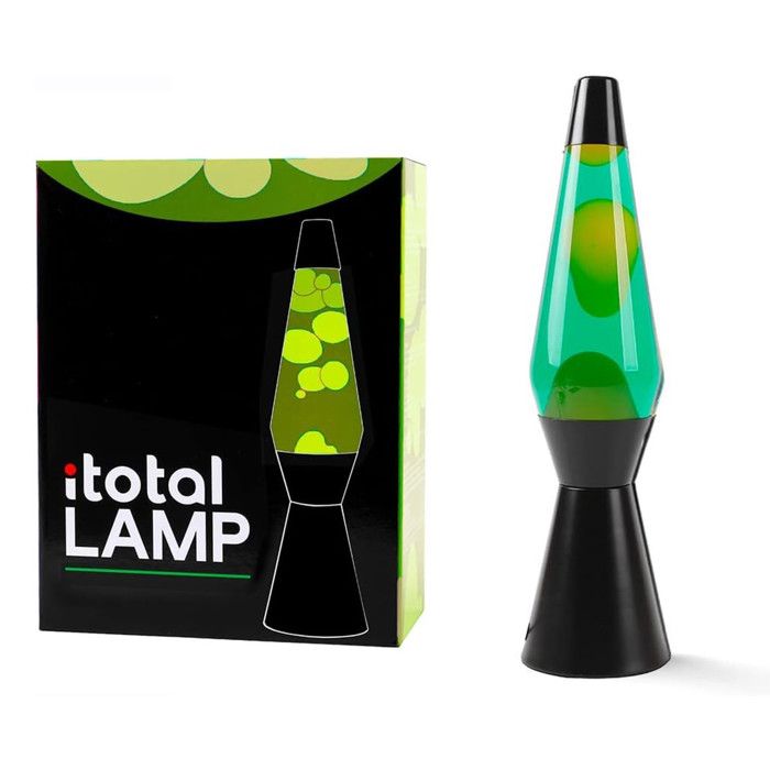 ITotal XL2341 Lampe à Lave 36 cm avec Base Noire Liquide Vert et Cire Jaune