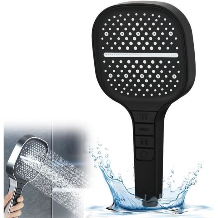 Pommeau De Douche Universel à économie D'eau - Noir - 7 Modes Réglables - Bricolage
