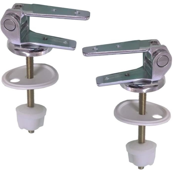 Charnières Siège WC à Fermeture Douce - Kit Fixation Universel ABS, Pour Toilettes Standard