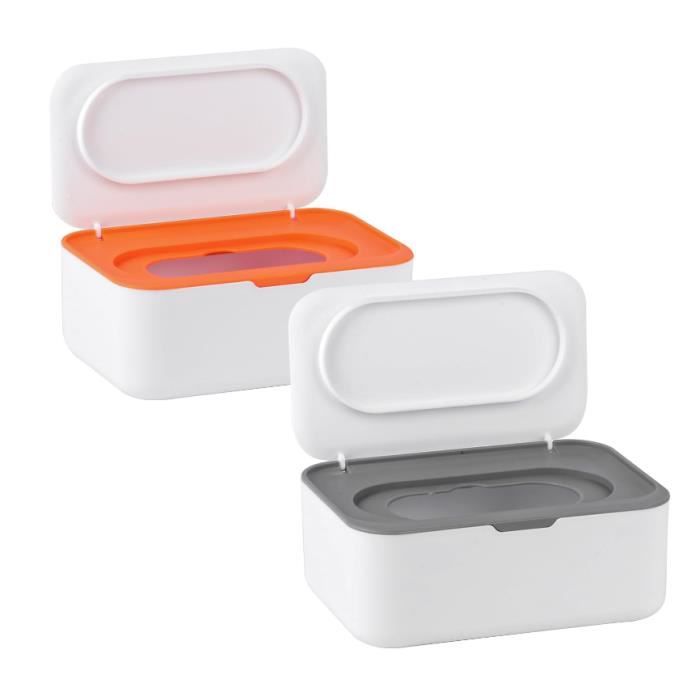 Boîtes à Lingettes Humides Bébé - Lot De 2 Boîtes + 6 Sachets Étanches - En PP Et EVA - Pour Maison, Bureau Et Voiture