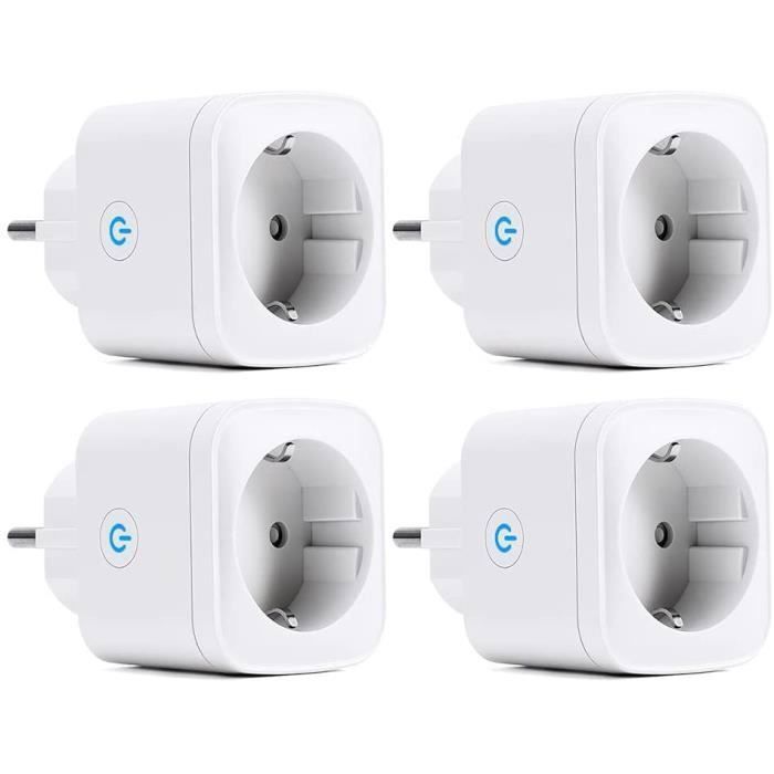 Surveillance de Consommation dÉnergie 16A Compactible avec  Alexa/Google Assitant/IFTTT pour iOS/Android GBlife Prise Intelligente Mini Prise Connectée Wifi Doubles Fiches Femelles 