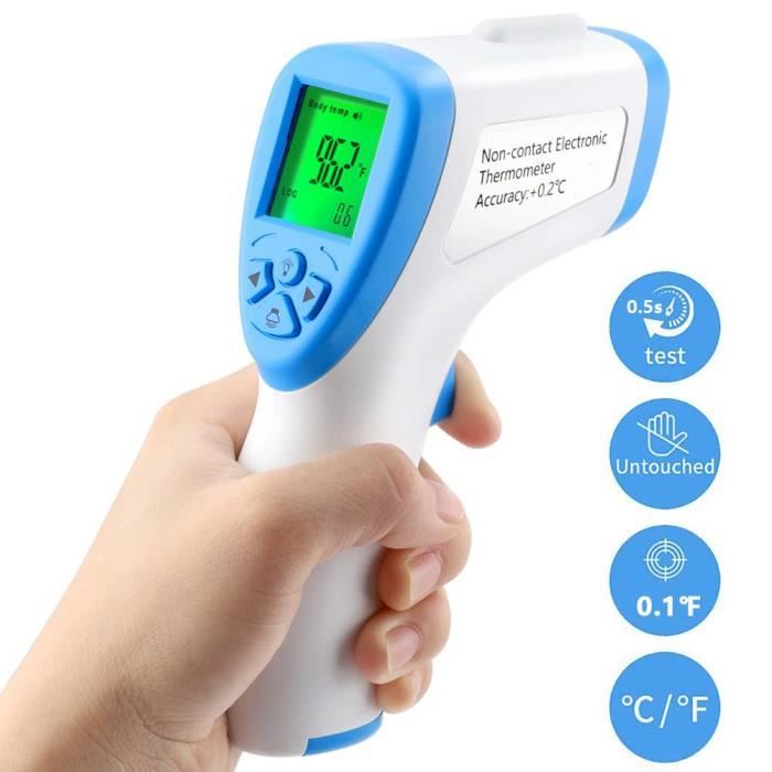 Thermometre Frontal Numerique Infrarouge Sans Contact Avec Fonction D Alerte De Fievre Pour Bebe Et Adulte Cdiscount Pret A Porter
