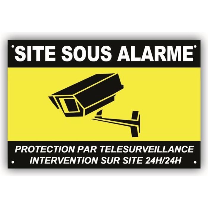 Panneaux de Dissuasion propriéte sous vidéo Surveillance 300X200mm en PVC  3mm : : Bricolage