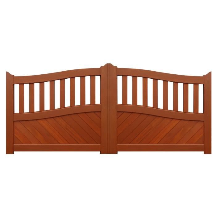 Portail Bois Exotique 3m50 Portail Bois Battant 40sv 3m50 Achat Vente Portail Portillon