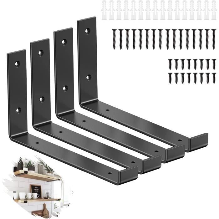Lot De 4 équerres Pour étagères – Blanc Fer – 8 Pouces – Marque Uxcell – Fixation Murale