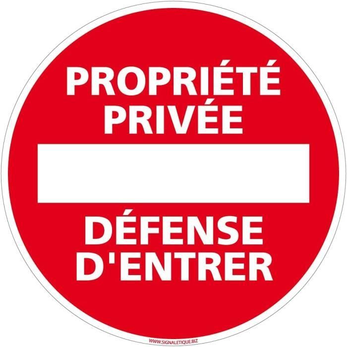 Panneau Signalisation Aluminium 125mm - Interdiction Parking Privé Chemin Privé