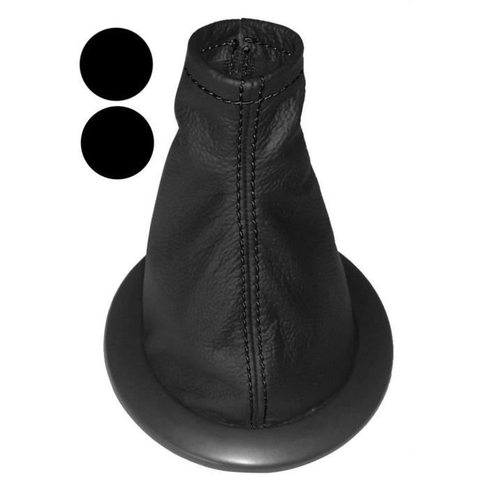 AERZETIX: Soufflet De Levier De Vitesse En Simili Cuir Gris Foncé Et