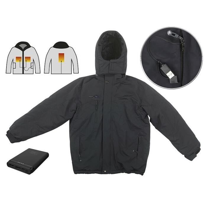 Veste Chauffante Enfant USB Sans Manches - 2 Zones Chauffantes, Coupe-vent Imperméable - Pour Ski, Camping