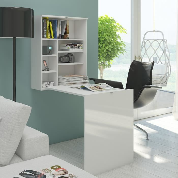 Bureau Escamotable Bureau Rabattable Function 60 Cm Blanc Mat Blanc Brillant 7 Niches Ouverts Design Moderne Achat Vente Bureau Function Bureau Escamotable Soldes Sur Cdiscount Des Le 20 Janvier Cdiscount