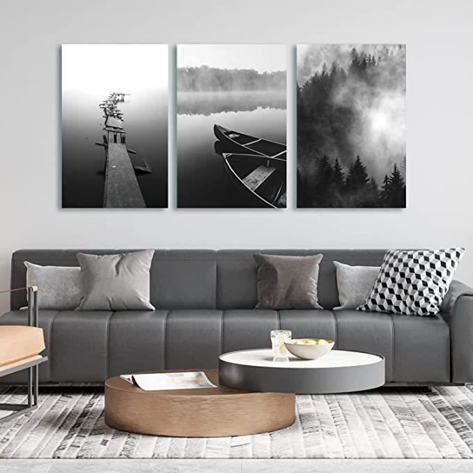 Tableau Photo Mural Sur Toile - Motif Buse De Moteur à Réaction En Noir Et Blanc, Cadre En Pin, Prêt à Accrocher