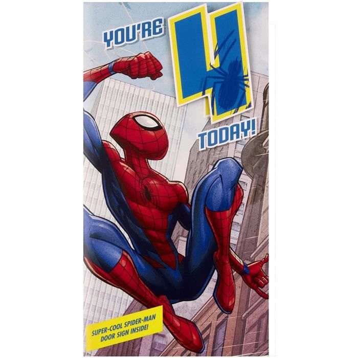 Carte D Anniversaire Et Badge Pour 4 Ans Motif Spiderman 290 Cdiscount Beaux Arts Et Loisirs Creatifs