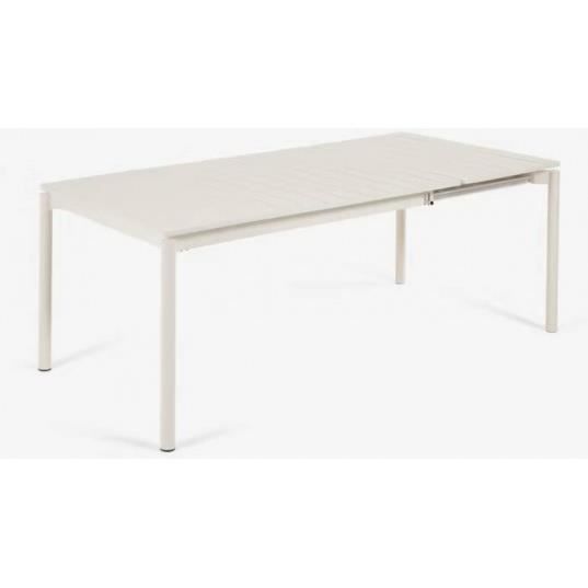 Table extérieure extensible Zaltana 140-200cm - LF SALON - Blanc - Aluminium antirouille
