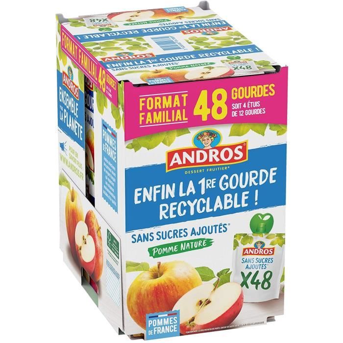 ANDROS - Compote de Fruit - Gourde Recyclable - Sans Sucre Ajouté