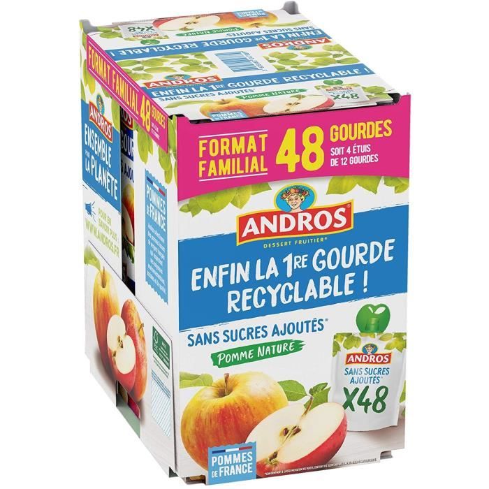 Compote De Fruit Gourde Recyclable Sans Sucre Ajoute Gout Pomme Ideal Pour Le Gouter Des Enfants Et Des Bebes Lot De 48 Achat Vente Biscuits
