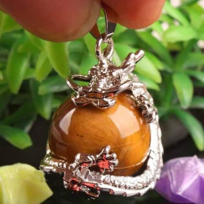 Pendentif Oeil De Tigre Et Faucon - Pierre Naturelle Cabochon 29 Carats - Neuf Avec étiquette