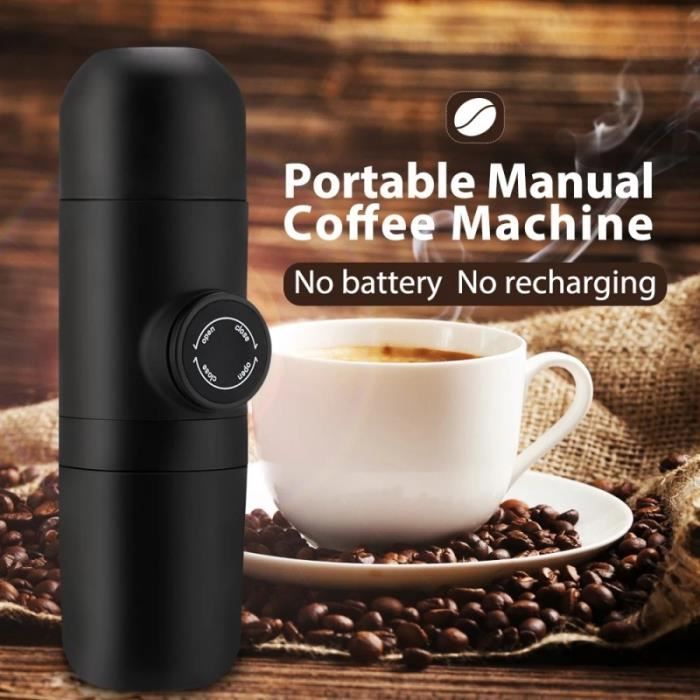 Mini Machine à Café Portable Expresso Manuelle – Pression Manuelle – Compacte Pour Voyage, Camping, Bureau – 1 Tasse En 30s