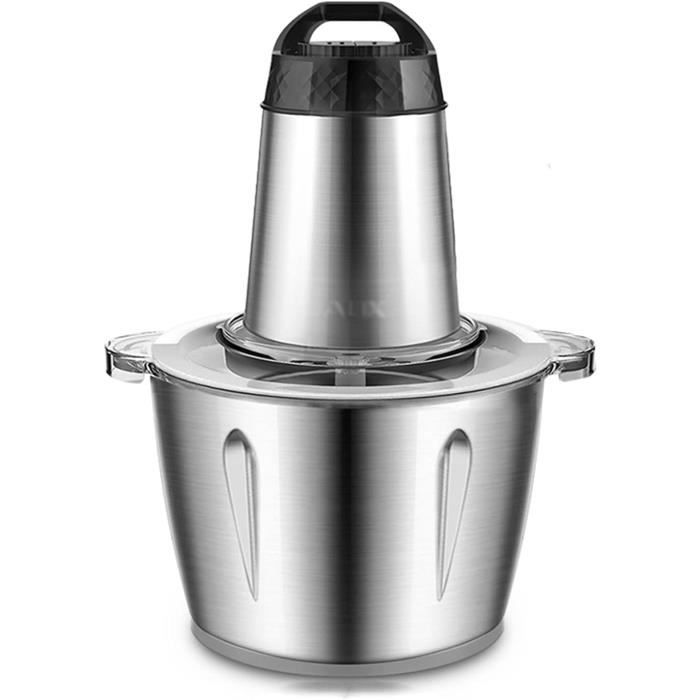 Robot culinaire Hachoir électrique à Deux Vitesses avec Bol en Acier