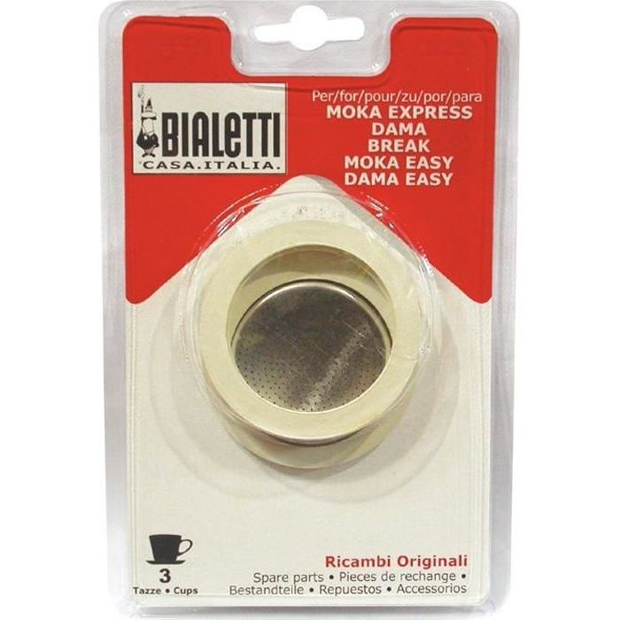 Joint pour cafetière Moka BIALETTI 12 tasses 3 joints 1 filtre Compatible filtre