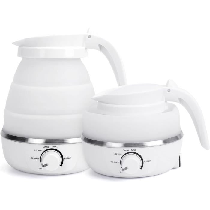 Bouilloire De Camping 1,5 L Avec 2 Tasses – Pliable, En Silicone Et Inox, Idéale Randonnée