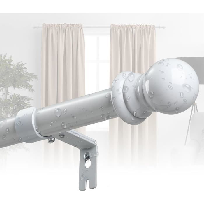 Tringle Rideau Blanche 80-126 Cm Lot De 2, Tringle à Rideau Extensible Avec Support, Ajustable Tringle Voilage En Métal De 5/8 De Diamètre Pour Chambre, Salon