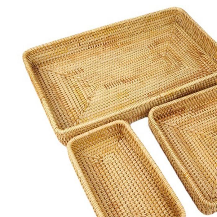 Ensemble De 3 Plateaux En Rotin Tressé - Organisation De Table, Rangement Collaires (tailles Assorties) - 6
