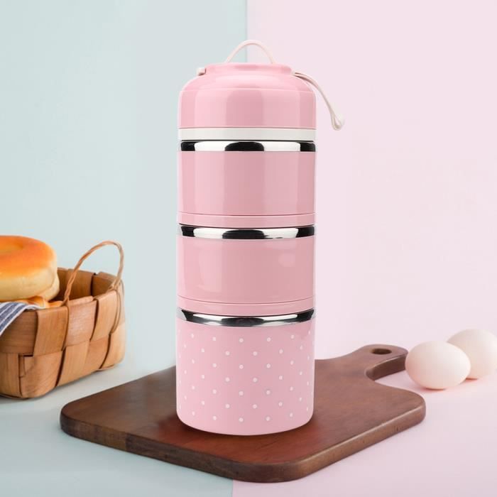Boîte à Goûter Inox 3 Compartiments étanche - Pour Collations, Fruits, Repas - Lavable Lave-vaisselle - Acier Inoxydable 304 - Argenté