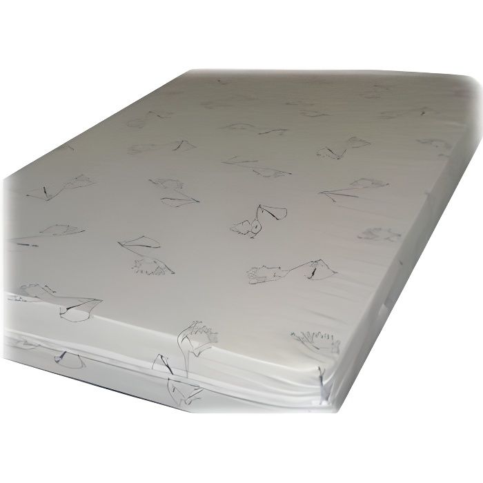 Matelas lit déhoussable 60x120 - Bébé - Gris - Polyester/Bambou - Densité 20kg/m3 - Epaisseur 9cm