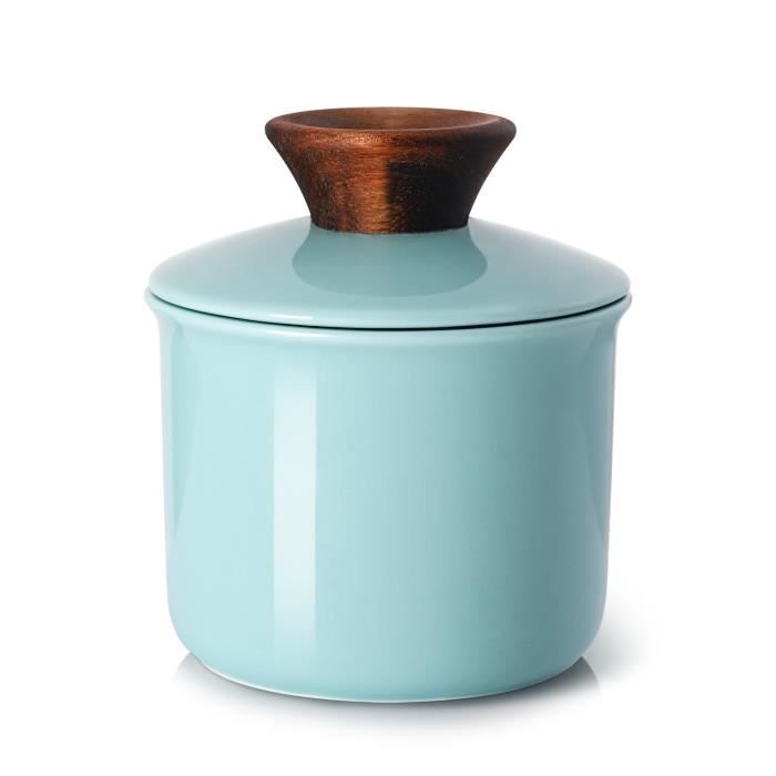 Beurrier En Porcelaine Avec Couvercle Sweejar - 18,5 X 10,4 Cm, Rouge - Pour Beurre Entier, Micro-ondes Et Lave-vaisselle Safe
