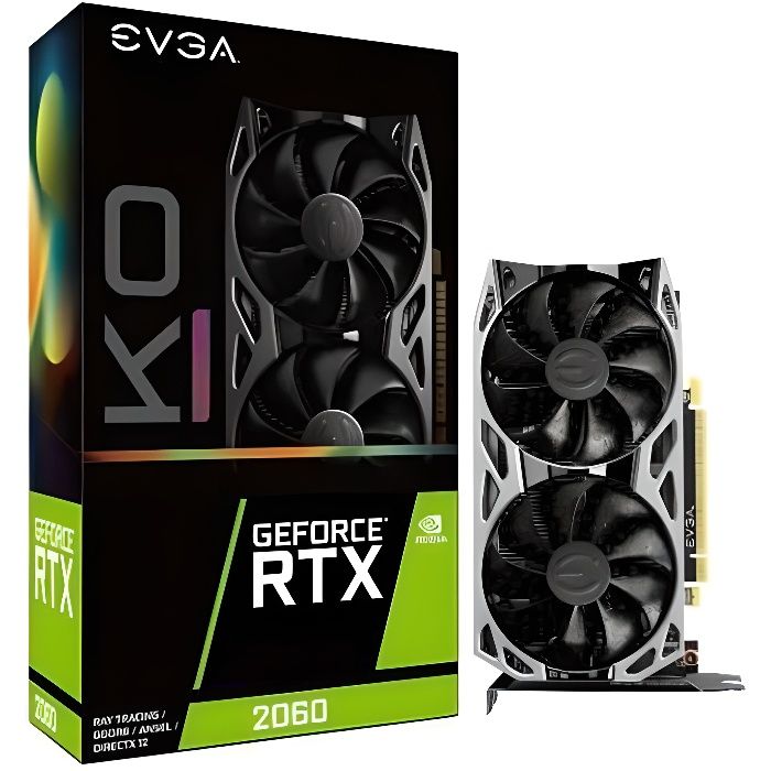 Evga GeForce RTX 2060 KO ULTRA - 6 Go GDDR6 - Suivi des rayons - Refroidissement amélioré - vue 1