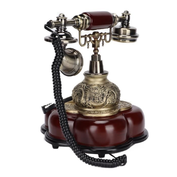 Téléphone Mural Vintage à Cadran Rotatif - Décoration Rétro Pour Café, Bar, Chambre - Réplique Non Fonctionnelle