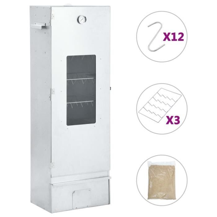 FDIT Fumoir de four à BBQ avec 1 kg de copeaux de bois 44,5x29x124cm - FDI7388290756443