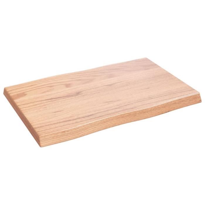 PLATEAU DE TABLE VENDU SEUL - BAO Dessus de table bois chêne massif traité bordure assortie - 7658797230723
