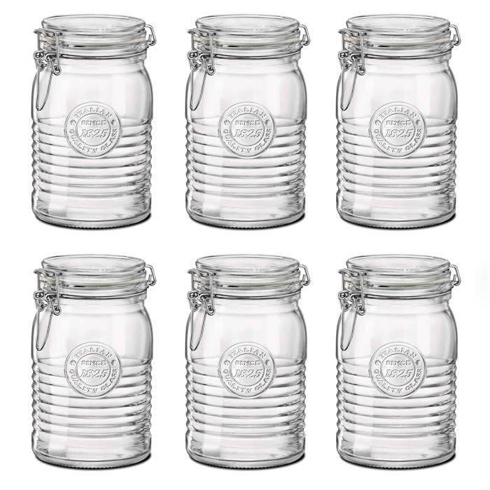 Bouteille En Verre Snowman Excelsa 1L – Hermétique Avec Bouchon Mécanique, Fabriquée En Italie
