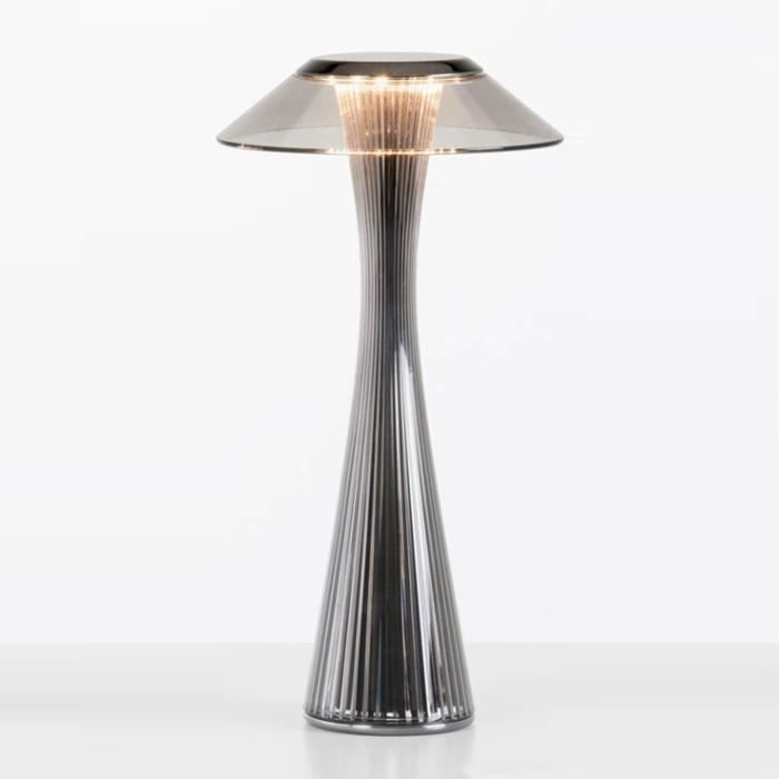 Space Lampe A Poser D Exterieur Sans Fil Led H30cm Titane Kartell