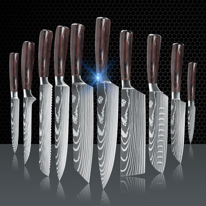 WILDMOK 5 pièces Ensemble de Couteaux de Cuisine Professionnel, Set