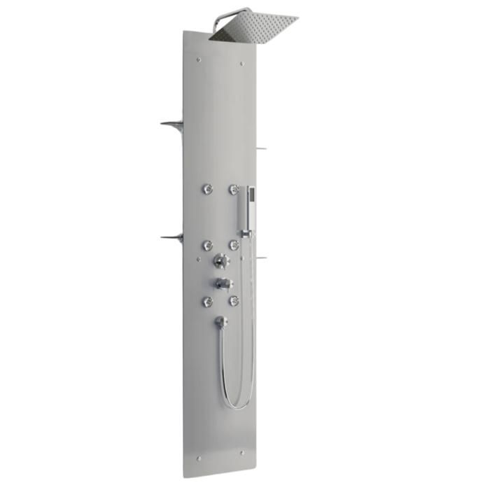 Colonne de douche hydromassante KINEDO Aquaglass Acier Cdiscount