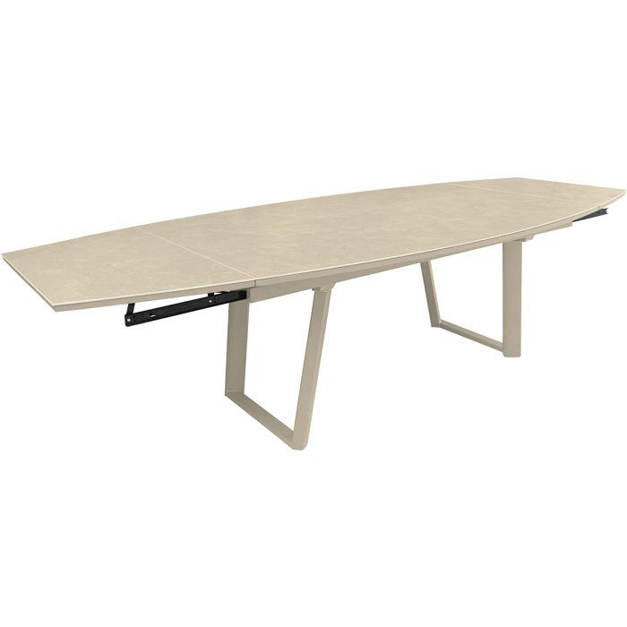 Table de jardin - Ovale - Crème - Aluminium - 18/12 personnes - 80 / 230 / 280 x 110 cm - Manta - PROLOISIRS