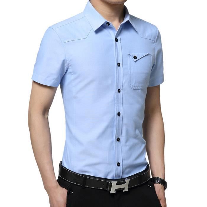 Chemise homme unie manches courtes