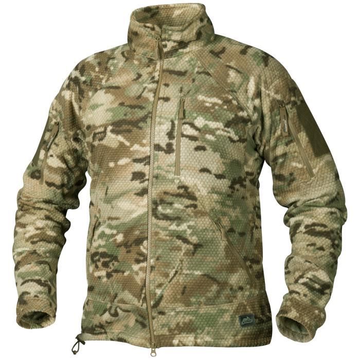 Helikon Hommes Alpha Tactique Veste Grille Polaire Noir taille S