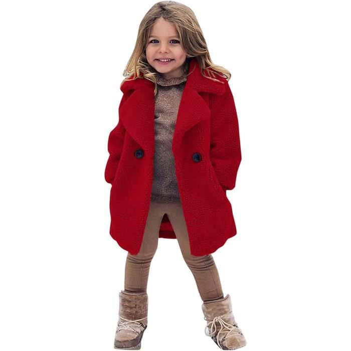 Enfants Fille Manteau Fausse Fourrure Peluche Coton Blousons Bebe Fille Mode Hiver Boutons BLOUSON PERFECTO BOMBER Rouge Rouge Cdiscount Pret a Porter