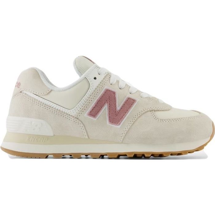 Chaussures New Balance 574 Femme Beige WL574QC2 - Plat - Lacets - Textile