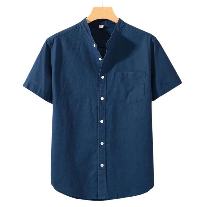 YANQSHM Chemise Homme, Chemise En Lin À Manches Courtes Homme