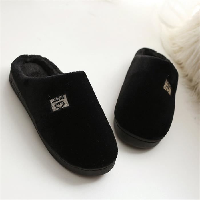 Chaussons Orthopédique Pantoufle Homme Femme Large Diabétique Semelle Dure Chaud