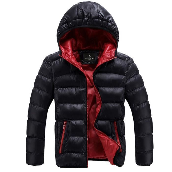 Doudoune homme de Marque luxe garder au chaud en hiver Col debout A capuche tendance parka Vetement Masculin Rouge noir Cdiscount Pret a Porter