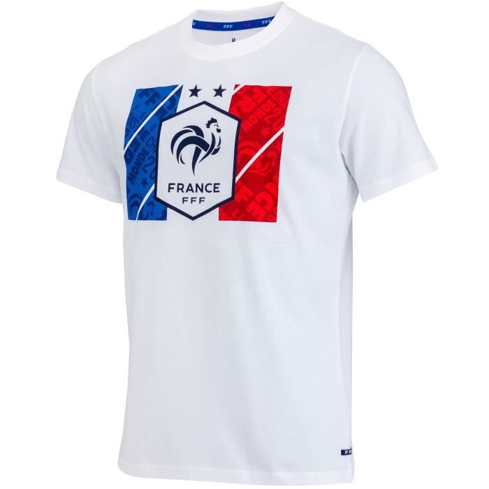Maillot Officiel T Shirt Equipe De France Etoiles Blanc National
