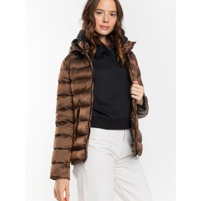 North Wood Doudoune legere jamie femme chocolat Chocolat Cdiscount Pret a Porter