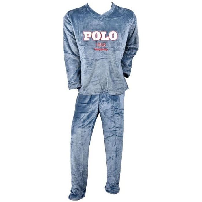 Pyjama Homme POLAIRE Long SWEET SECRET Couleurs - Q2748 POLO MARINE