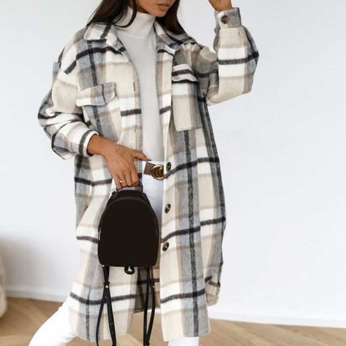 Chemisier Long En Flanelle à Carreaux H&M Pour Femme - Taille S, Vert Bouteille - Style Décontracté à Manches Longues